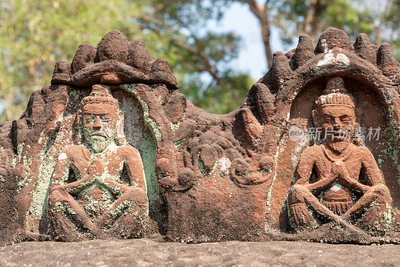 Banteay Kdei浮雕，吴哥窟，柬埔寨